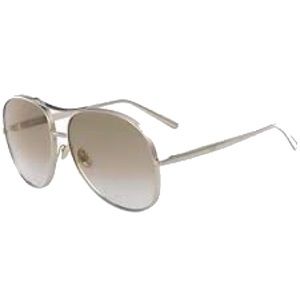 Chloe 61mm Round Aviator Sunglasses GOLD/GREEN
